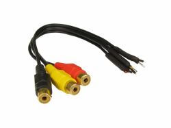 Cables Direct 3xRCA, 25cm audio cable 0.25 m Black 