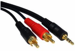 Cables Direct 3.5mm - 2xRCA, 3m audio cable Black, Red 