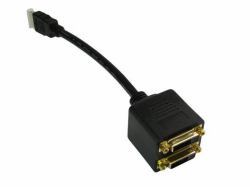 Cables Direct HDMI to DVI Splitter 0.12 m HDMI Type A [Standard] 2 x DVI Black 