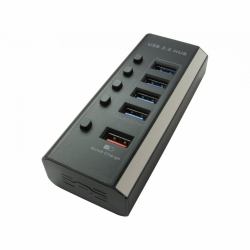 Cables Direct NLUSB3-422P interface hub USB 3.2 Gen 1 [3.1 Gen 1] Type-C 5000 Mbit/s Black 