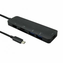 Cables Direct NLUSB3C-6PHUB laptop dock/port replicator USB 3.2 Gen 1 [3.1 Gen 1] Type-C Black 