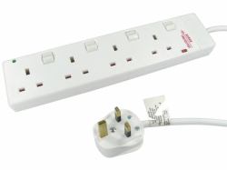 Cables Direct RB-02-4GANGSWD surge protector 4 AC outlet[s] White 2 m 