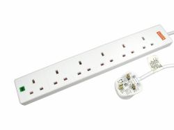 Cables Direct RB-05M06SPD surge protector 6 AC outlet[s] 220-240 V White 5 m 