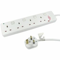 Cables Direct RB-10-4GANGSWD surge protector 4 AC outlet[s] White 10 m 