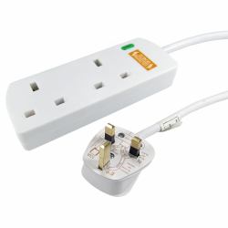 Cables Direct RB-10M02SPD surge protector 2 AC outlet[s] White 10 m 