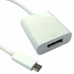 Cables Direct 15cm Leaded USB Type C [M] to DisplayPort [F] Adapter 