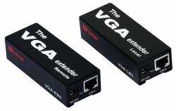 Cables Direct VGA-V080 AV extender AV transmitter & receiver Black 