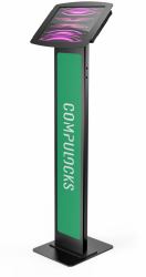 Compulocks iPad Pro 12.9" [3-6th Gen] Space Enclosure Brandable Floor Stand Black 