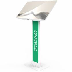 Compulocks Brandable VESA Floor Stand for Screens Up to 32 Inches - White 