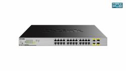 D-Link 24-Port Desktop Gigabit Unmanaged PoE Switch with 2 x 100/1000Mbps Combo Ports 