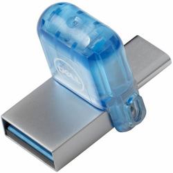 DELL AC429144 USB flash drive 256 GB USB Type-A / USB Type-C 3.2 Gen 1 [3.1 Gen 1] Blue, Stainless steel 