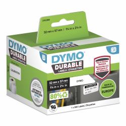 DYMO Authentic LabelWriter Durable Labels | 57mm x 32mm | White Poly | 800 Self-Adhesive Labels | High-Performance | For LabelWriter Label Makers 