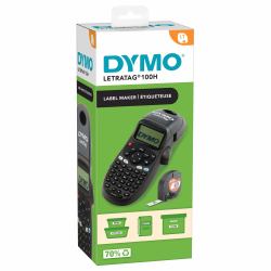 DYMO LetraTag LT-100H Handheld Label Maker | ABC Keyboard Label Printer with Easy-to-Use13 Character LCD Screen | for Home or Office | Blue 