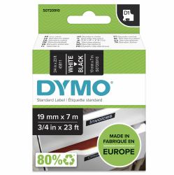 DYMO Authentic D1 Labels | White Print on Black Tape | 19 mm x 7 m | Self-Adhesive Labels for LabelManager Label Makers | Made in Europe 
