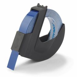 DYMO Authentic Embossing Label Tape | 9 mm x 3 m roll | White Print on Blue | Self-Adhesive | for Embossing Label Makers | 1 Count 
