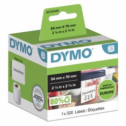 DYMO Authentic LabelWriter Multi-Purpose Labels | 54 mm x 70 mm | Self Adhesive | Roll of 320 Easy-Peel Labels | for LabelWriter Label Makers | Made in Europe 