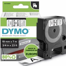 DYMO Authentic D1 Labels | Black Print on White Tape | 19 mm x 7 m | Self-Adhesive Labels for LabelManager Label Makers | Made in Europe 