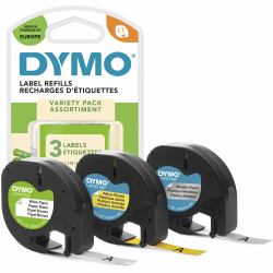 DYMO LetraTag Labels Starter Pack with PaperPlastic and Metallic Labels | 12 mm x 4 m Rolls | 3 Rolls of Self-Adhesive Multipurpose Labels for LetraTag Label Makers 