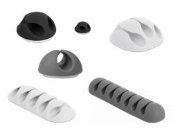 DeLOCK 18300 cable organizer Desk/Wall Cable holder Black, Grey, White 6 pc[s] 