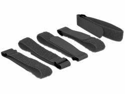 DeLOCK 18704 hook/loop fastener Black 5 pc[s] 