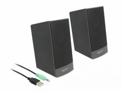 DeLOCK Stereo 2.0 PC Speaker with 3.5 mm stereo jack male and USB powered 