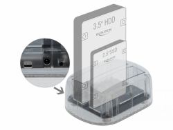DeLOCK USB Type-C Docking Station for 2 x SATA HDD / SSD transparent 