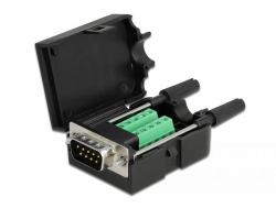 DeLOCK 66232 wire connector Sub-D 9, 10 pin terminal block Black 