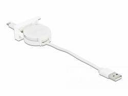 DeLOCK Easy 45 Module USB 2.0 Retractable Cable USB Type-A to 8 Pin Lightning female white 
