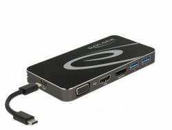 DeLOCK USB Type-C 3.2 Dockingstation 4K HDMI DP / 1080p VGA, USB Hub und PD 3.0 