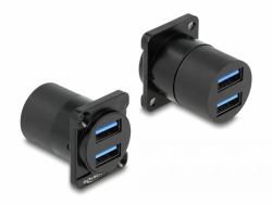 DeLOCK 87813 cable gender changer 2x USB A Black 