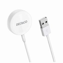 Deltaco AWC-100 mobile device charger Smartwatch White USB Wireless charging Indoor 