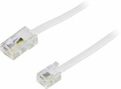 Deltaco DEL-1701 telephone cable 1 m White 
