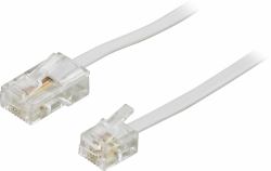 Deltaco DEL-1703 telephone cable 3 m White 
