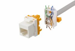Deltaco MD-123 wire connector Cat6A Keystone jack Orange, White 