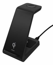 Deltaco QI-1037 mobile device charger Headphones, Mobile phone, Smartwatch Black Battery, USB Wireless charging Fast charging Indoor 