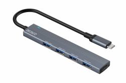 Deltaco USBC-HUB206 interface hub USB Type-C 5000 Mbit/s Grey 
