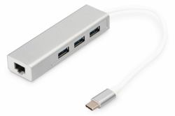 Digitus USB Type-CTM 3-Port Hub + Gigabit Ethernet 