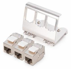 Digitus DIN-RAIL ADAPTER 3PORT +3X KEYM - 3X DN-93615-S KEYSTONE MODULE