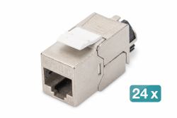 Digitus CAT 6A Keystone module, shielded with intelligent cable manager, set [24 pieces] 