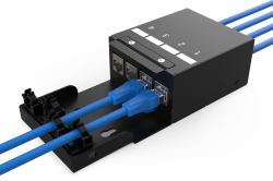 Digitus Consolidation point box, 4-port Keystone modules with intelligent cable manager 