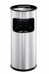 Durable Round Ashtray Bin 17L Silver