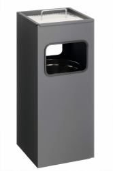 Durable Square Ashtray Bin 17L Silver