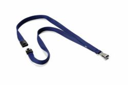 Durable Textile lanyard SOFT COLOUR midnight blue strap Badge holder Metal, Textile 