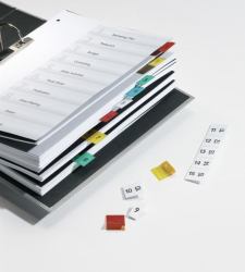 Durable 840500 tab index Blank tab index Blue, Green, Red, Yellow 