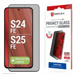 E.V.I. Privacy Screen Protector [10H] for Samsung Galaxy S25 FE/S24 FE, Eco Mounting Frame, Privacy Filter 