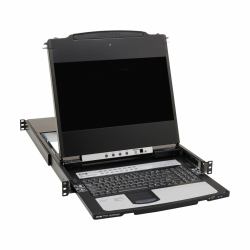 Eaton Tripp Lite B030-DP16-17DIP NetDirector 16-Port DisplayPort KVM Switch Console with 17 in. LCD, IP Remote Access, Dual Rail, 1U Rack-Mount 