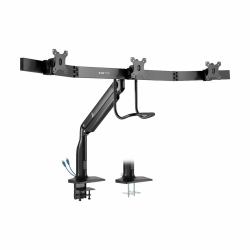 Eaton Tripp Lite DMPDT1732AM Safe-IT Precision-Placement Triple-Display Desk Clamp/Grommet with premium gas spring arm and Antimicrobial Tape for 17” to 32” Displays 
