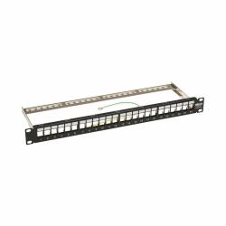 Eaton Tripp Lite N062-024-KJ-SH 24-Port 1U Rack-Mount Shielded Blank Keystone/Multimedia Patch Panel, RJ45 Ethernet, USB, HDMI, Cat5e/6 