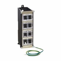 Eaton Tripp Lite N063-008-ENC 8-Port Metal DIN-Rail Mounting Keystone Patch Panel with Grounding, Black/Silver, TAA 