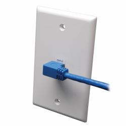 Eaton Tripp Lite N204-003-BL-RA Right-Angle Cat6 Gigabit Molded UTP Ethernet Cable [RJ45 Right-Angle M to RJ45 M], Blue, 3 ft. [0.91 m] 